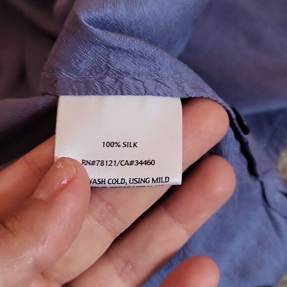 Eileen Fisher button down silk blouse - Picture 3 of 3